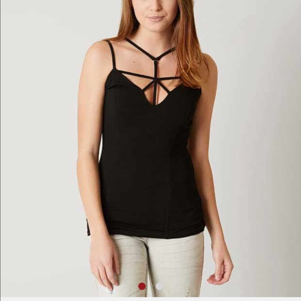 Bke Red strappy Black tank top